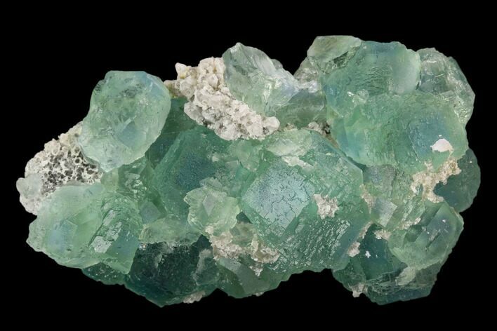 Stepped Blue-Green Fluorite Crystal Cluster - China #128923